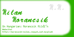 milan morancsik business card